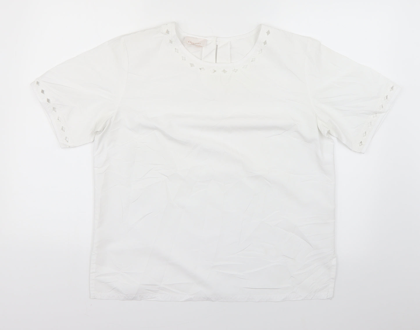 Daxon Womens White   Basic T-Shirt Size 14