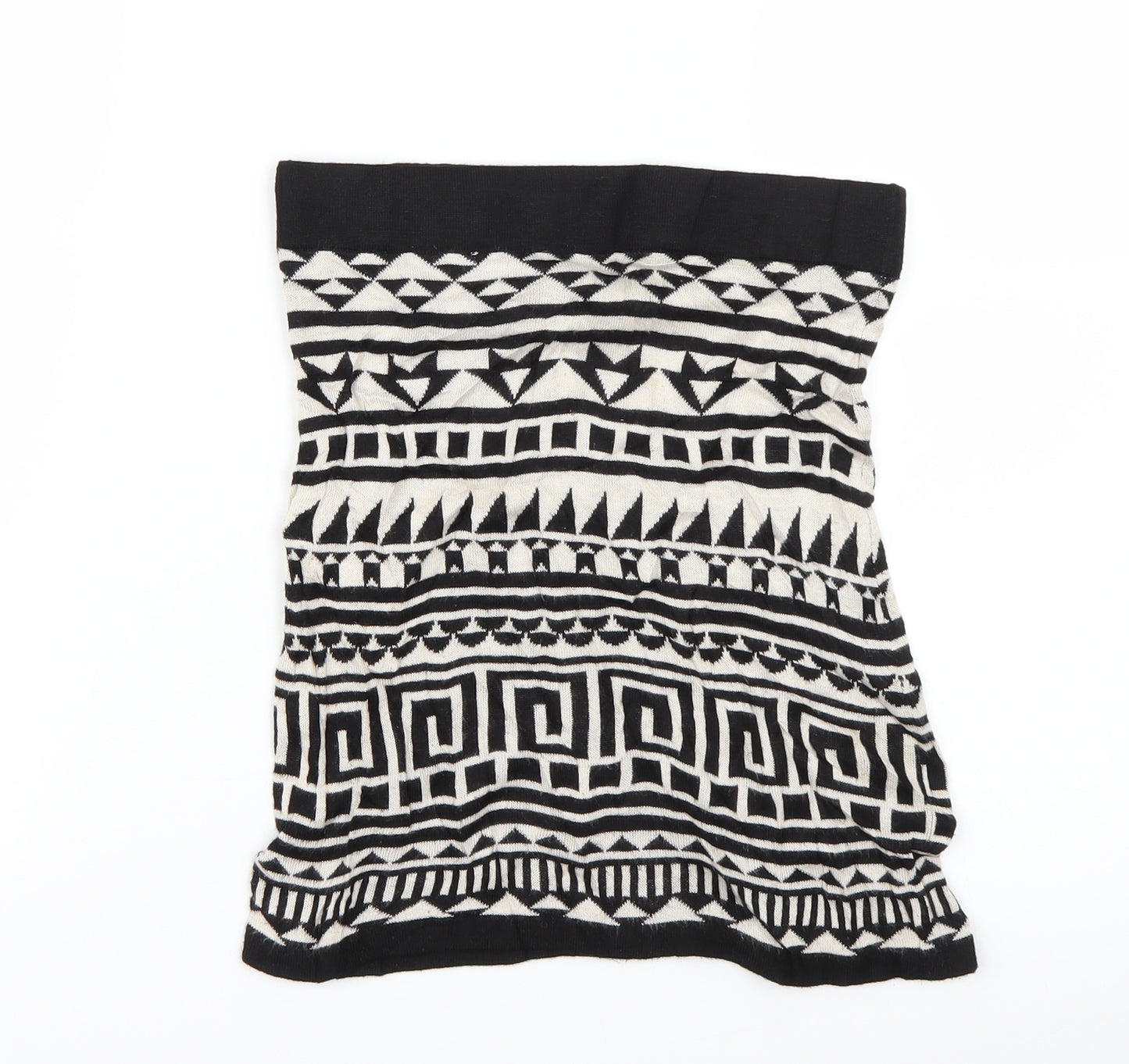 H&M Womens Black Geometric  Basic Blouse Size 8  - Boobtube