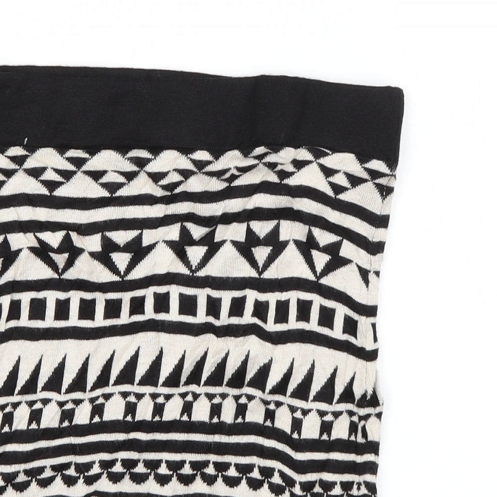 H&M Womens Black Geometric  Basic Blouse Size 8  - Boobtube