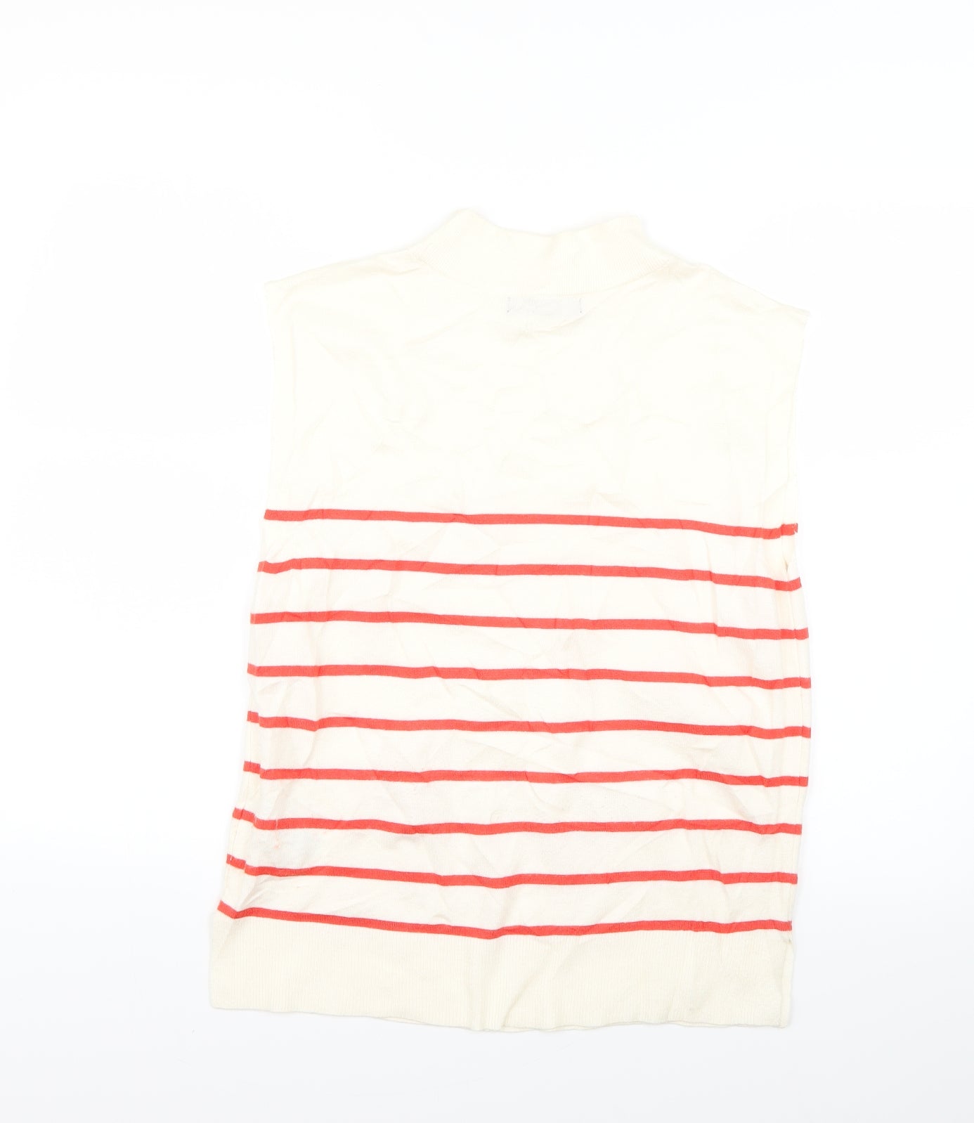 Marks and Spencer Womens Ivory Striped  Vest Jumper Size 8