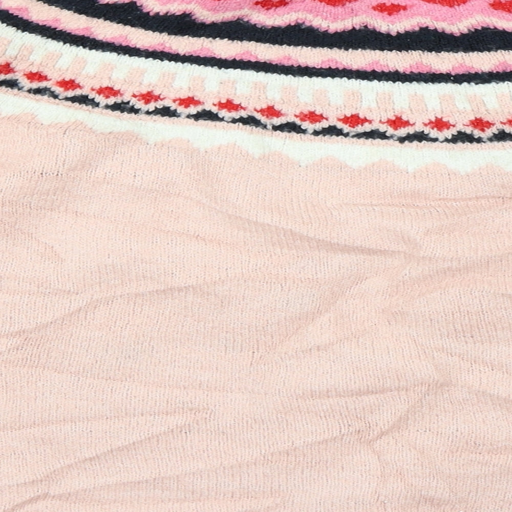 Joules Womens Pink Fair Isle  Pullover Jumper Size 14