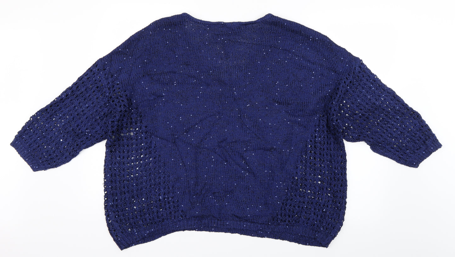 Marks and Spencer Womens Blue   Henley Jumper Size 22