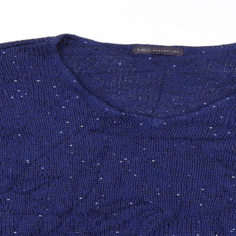 Marks and Spencer Womens Blue   Henley Jumper Size 22