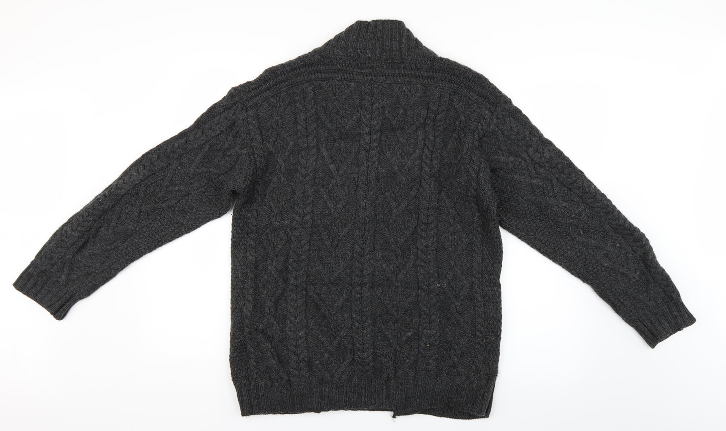 Aran Crafts Mens Grey   Henley Jumper Size M