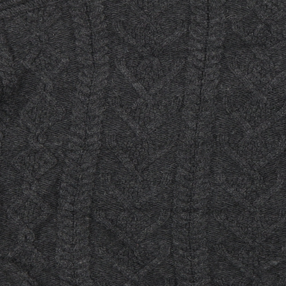 Aran Crafts Mens Grey   Henley Jumper Size M