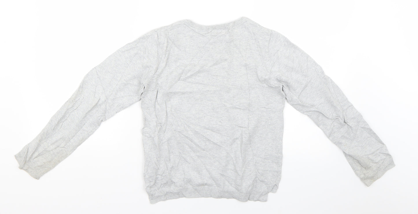 H&M Girls Grey   Basic Blouse Size 9-10 Years  - unicorn