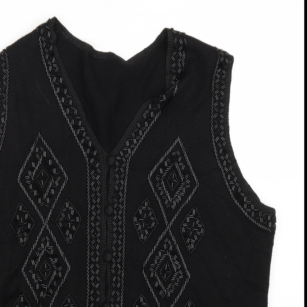 Marks and Spencer Womens Black   Vest Jumper Size 16
