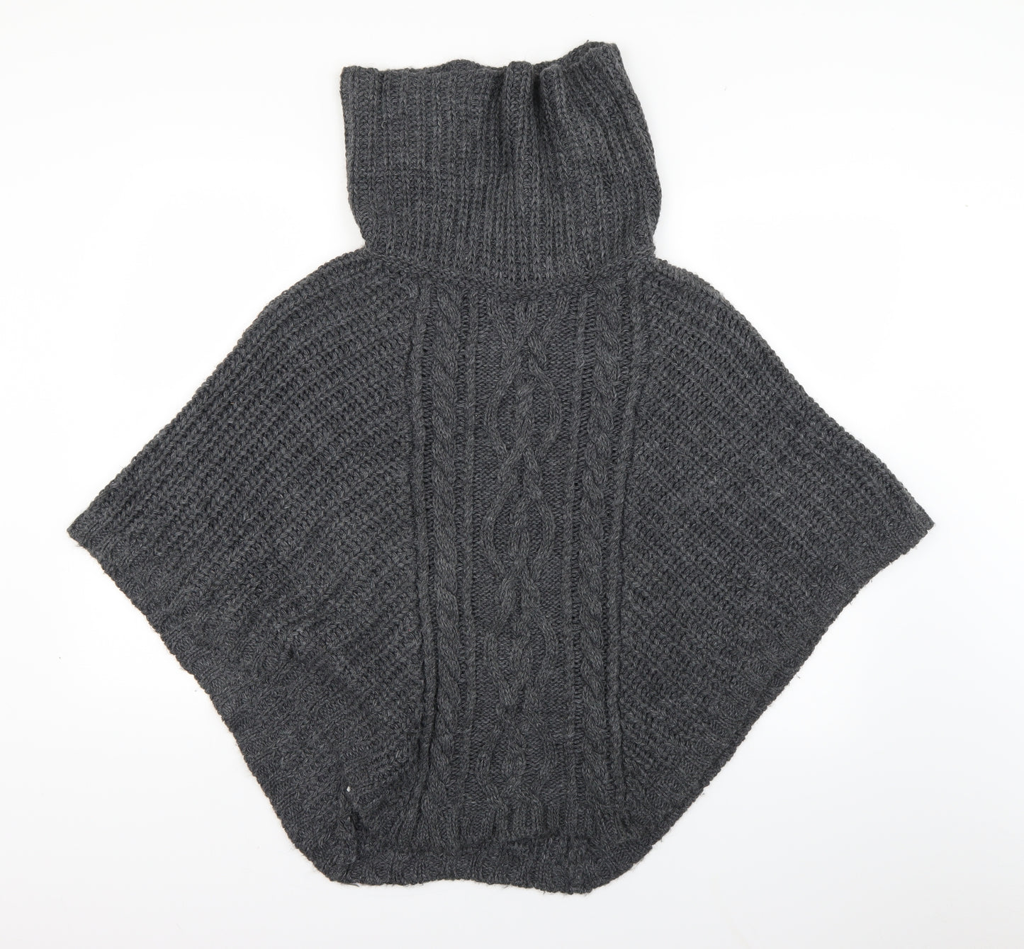 asbpry Womens Grey    Poncho One Size