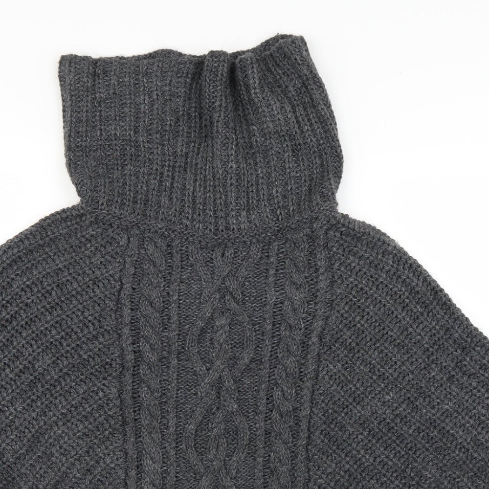 asbpry Womens Grey    Poncho One Size