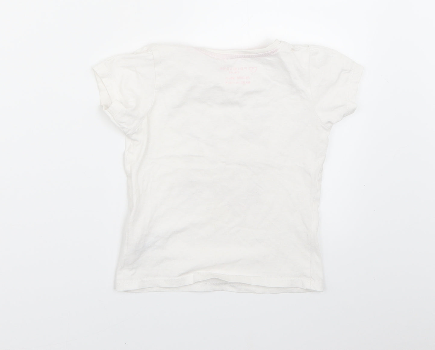 Primark Girls White   Basic T-Shirt Size 2-3 Years