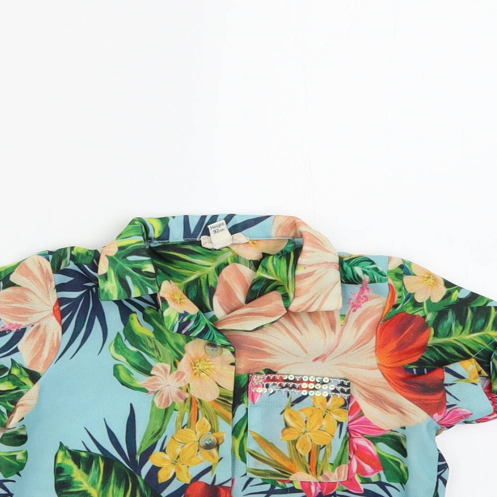 River Island Girls Multicoloured Floral  Basic Button-Up Size 18-24 Months