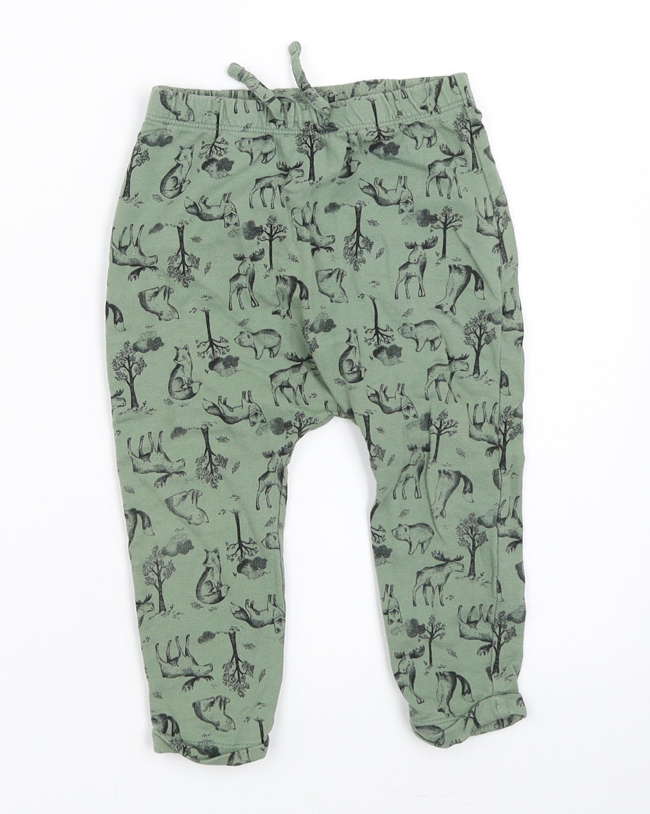 F&F Boys Green   Jogger Trousers Size 12-18 Months