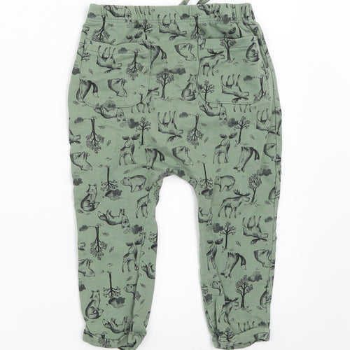 F&F Boys Green   Jogger Trousers Size 12-18 Months