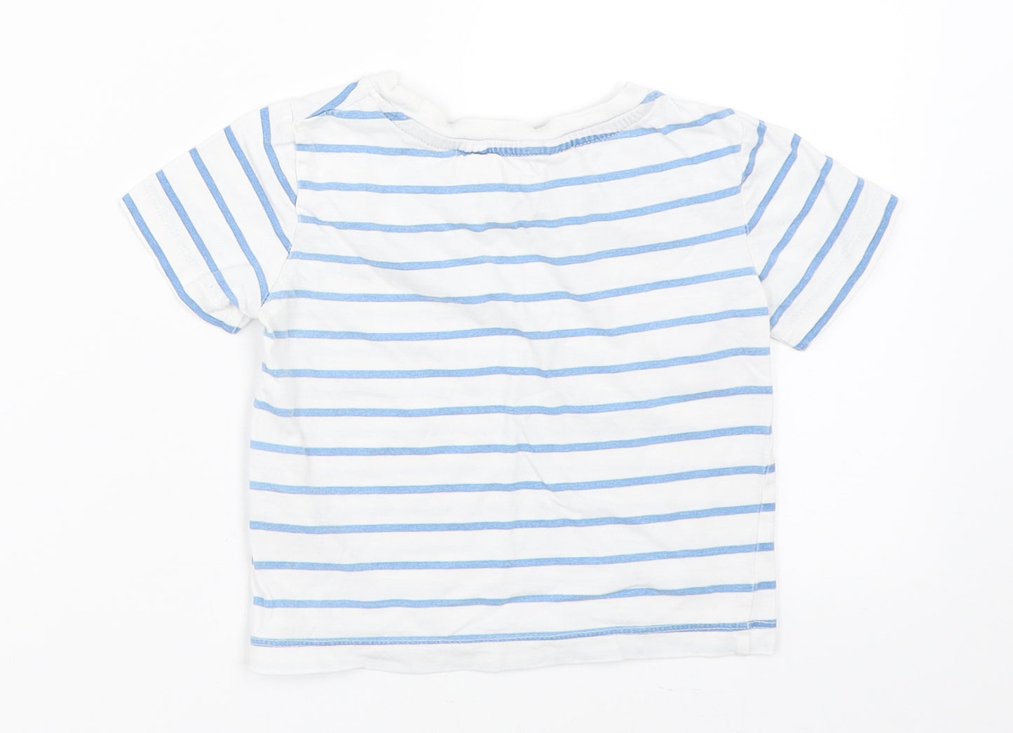 H&M Boys White Striped  Basic T-Shirt Size 18-24 Months
