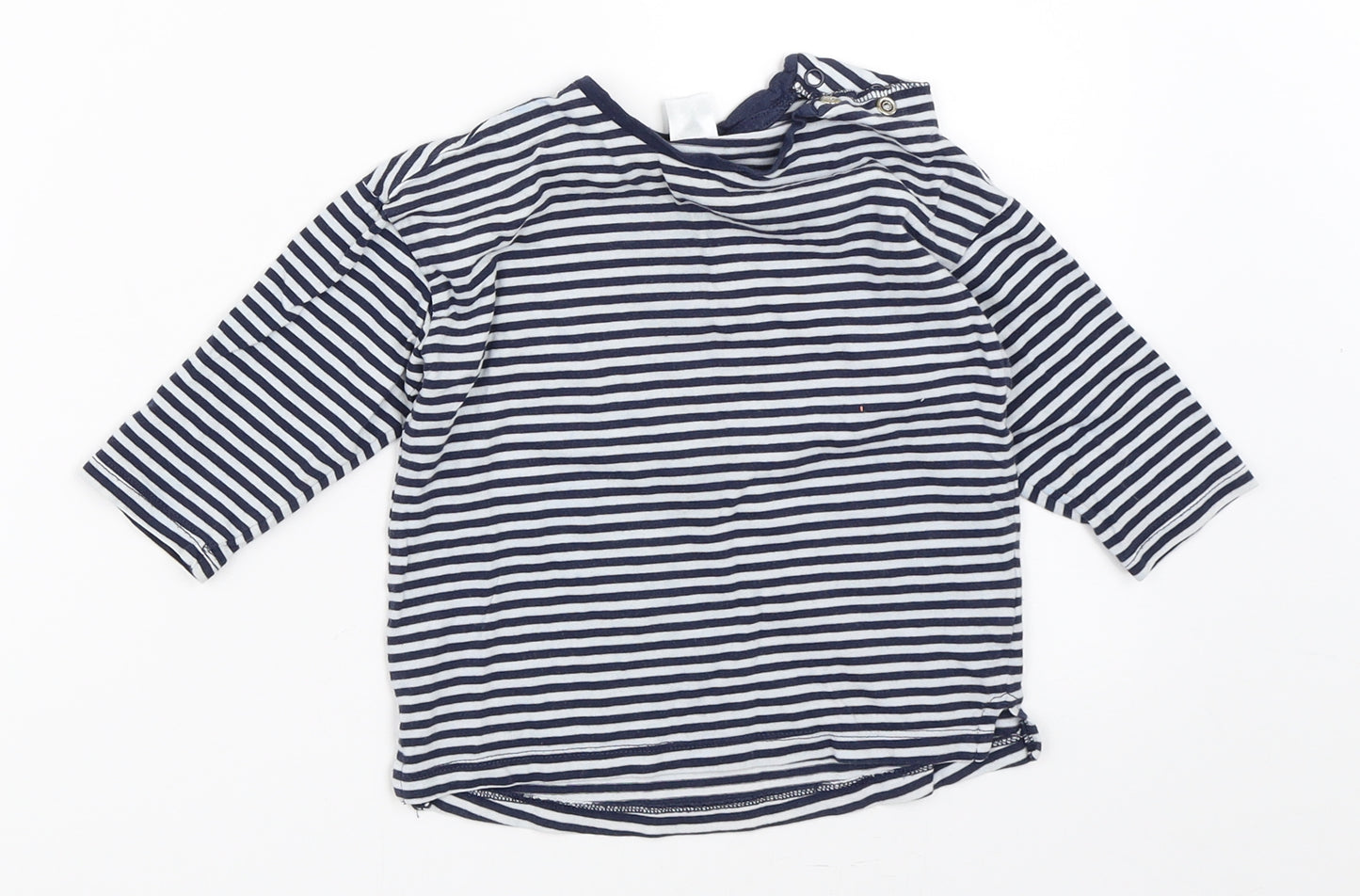 H&M Boys Blue Striped  Basic T-Shirt Size 12-18 Months