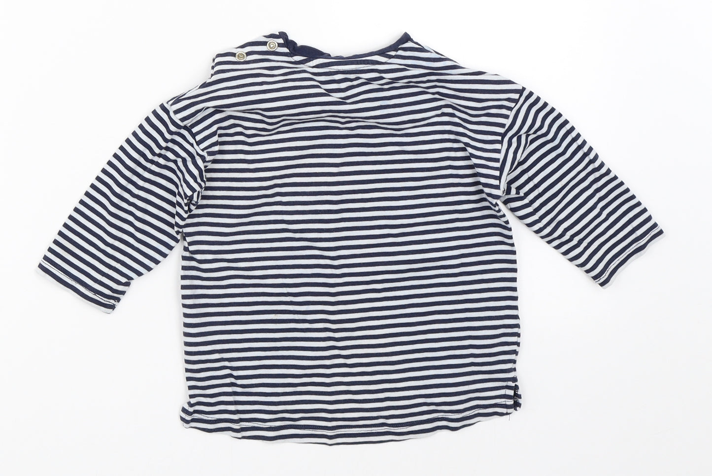 H&M Boys Blue Striped  Basic T-Shirt Size 12-18 Months