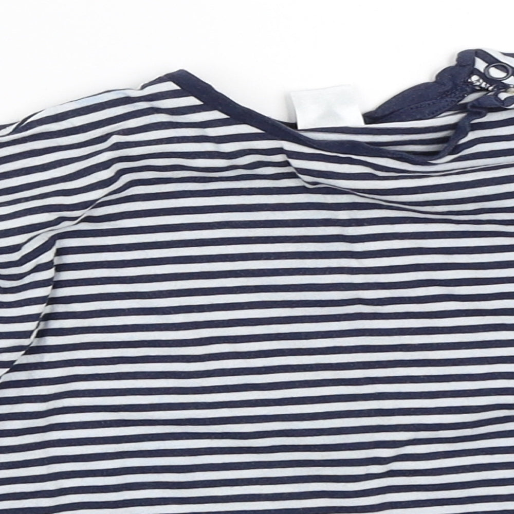 H&M Boys Blue Striped  Basic T-Shirt Size 12-18 Months