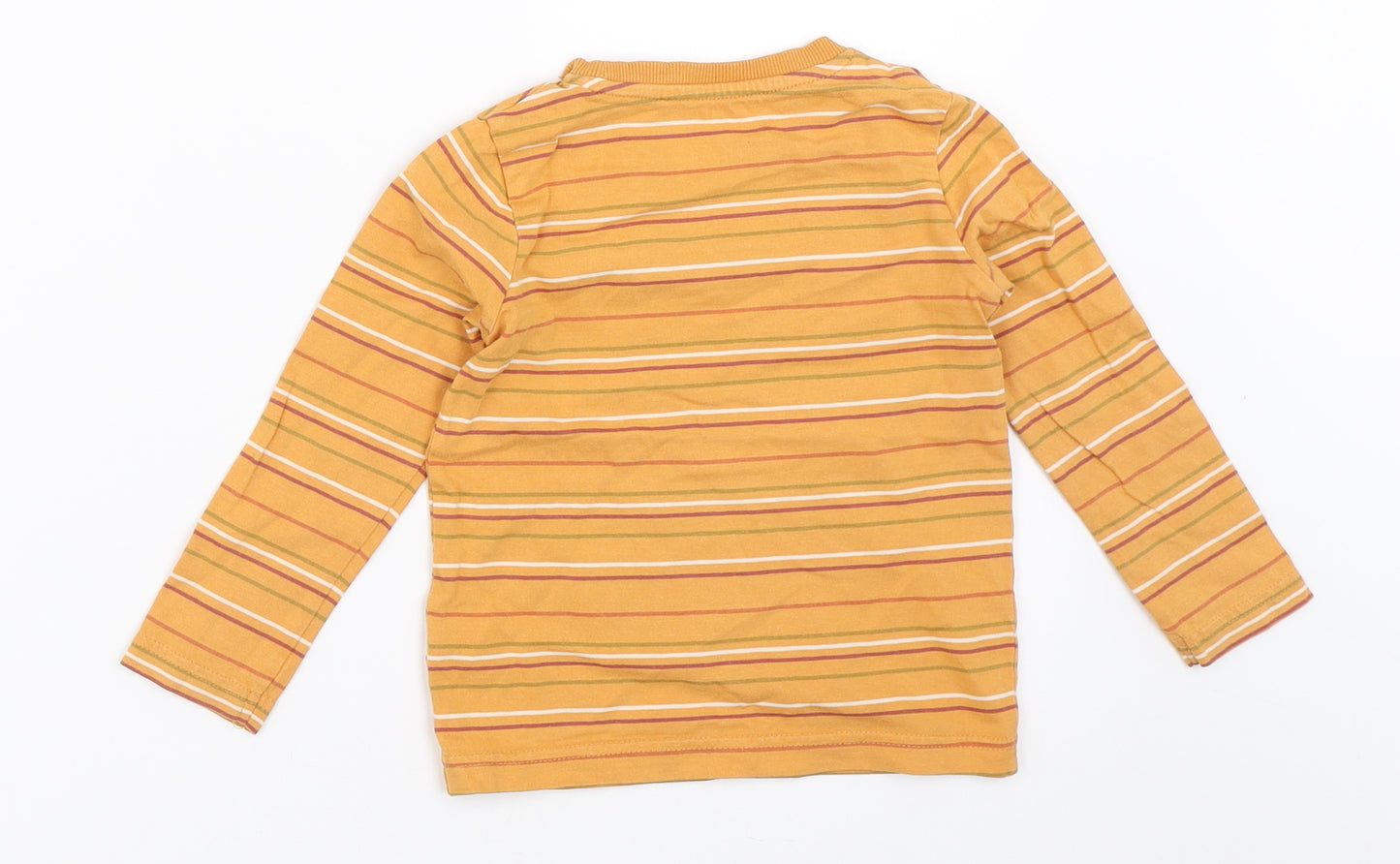 TU Boys Orange Striped  Basic T-Shirt Size 18-24 Months