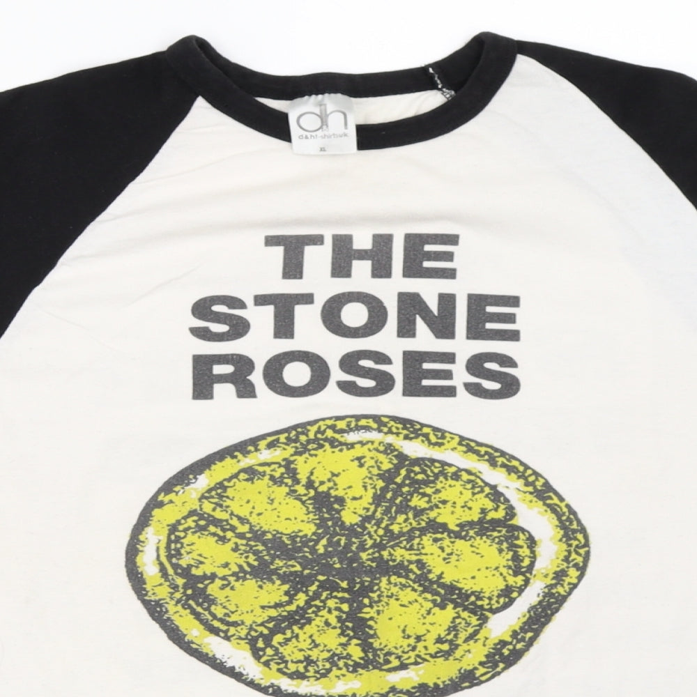 d&h Womens Ivory   Basic T-Shirt Size XL  - the stone roses
