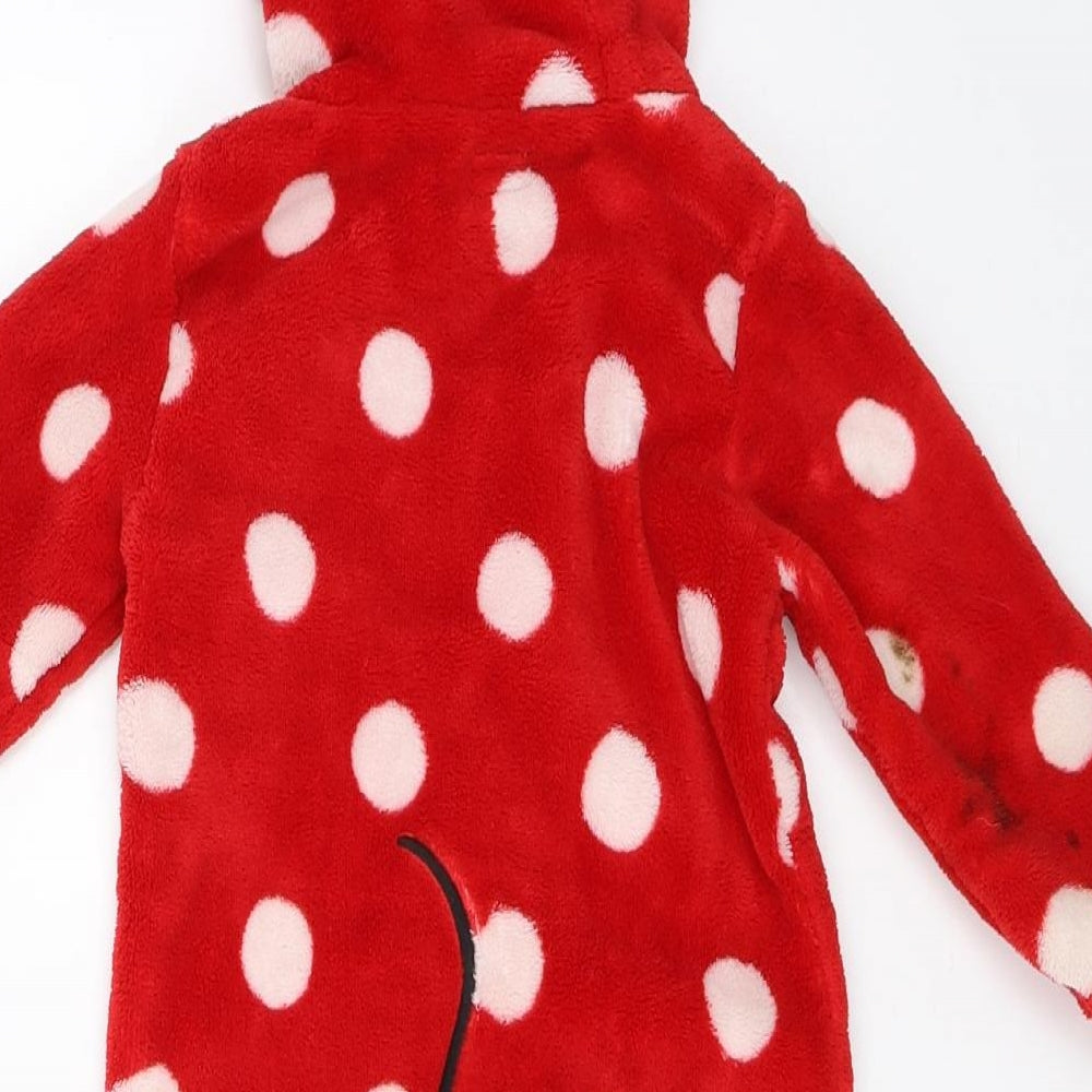 Disney Girls Red Polka Dot  Babygrow One-Piece Size 12 Months  - mickey mouse onesie