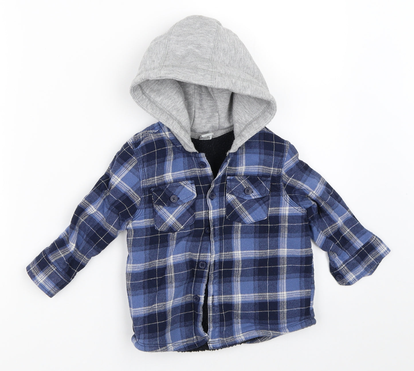 TU Boys Blue Check  Shirt Jacket Jacket Size 12-18 Months