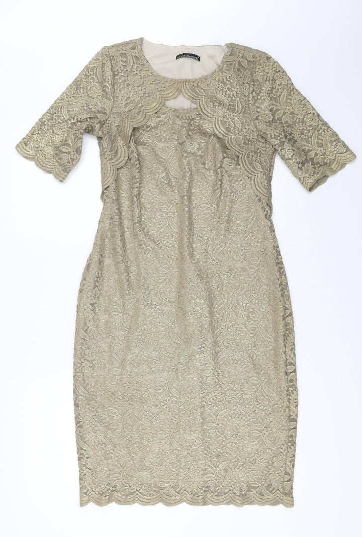 David Emanuel Womens Gold Shift Size 10