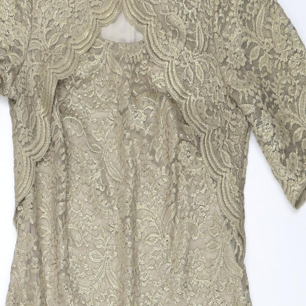 David Emanuel Womens Gold   Shift  Size 10