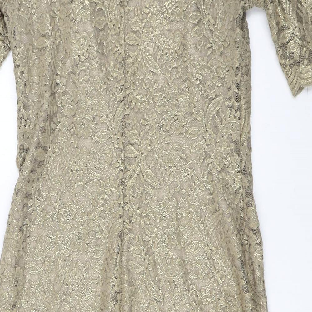 David Emanuel Womens Gold   Shift  Size 10