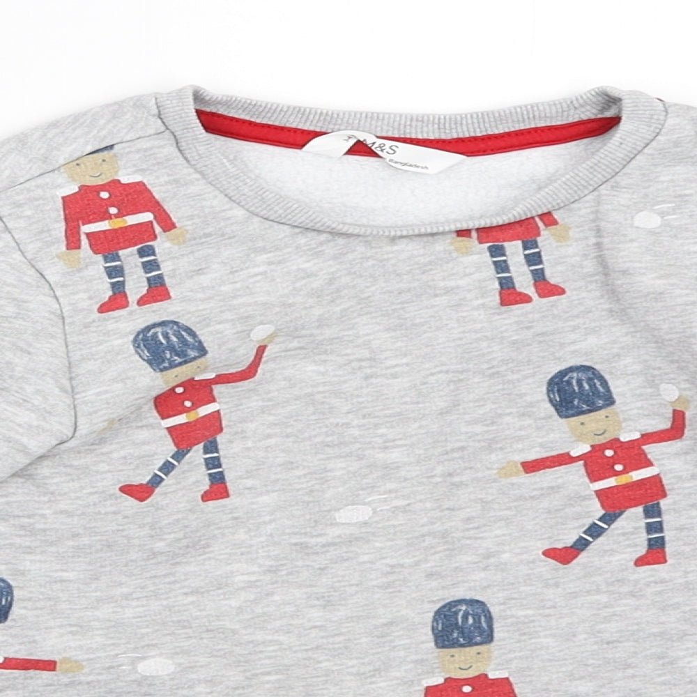 Marks and Spencer Boys Grey   Pullover Sweatshirt Size 3-4 Years