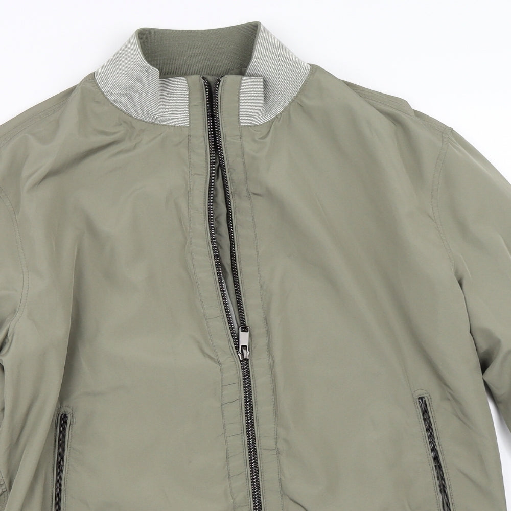 Zara Mens Green   Bomber Jacket Coat Size M