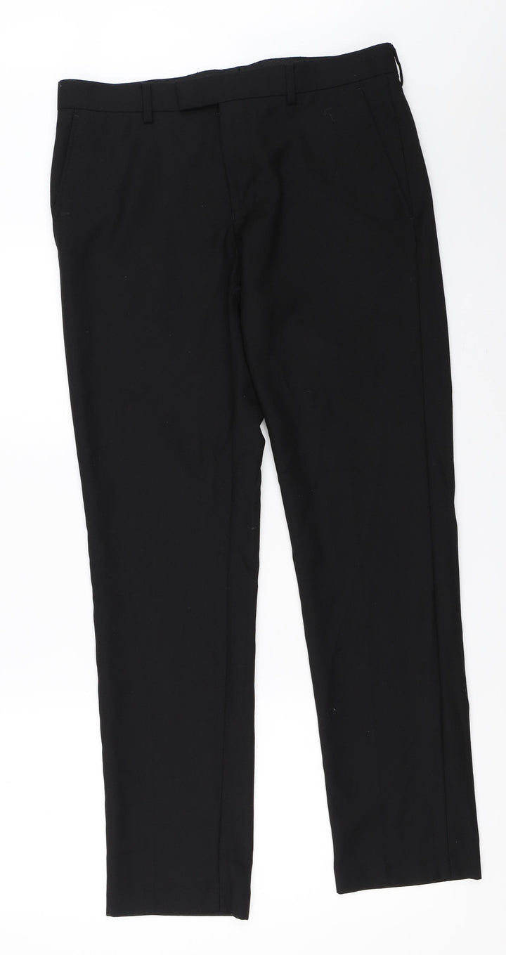 River Island Womens Black Trousers Size 30 in L32 in