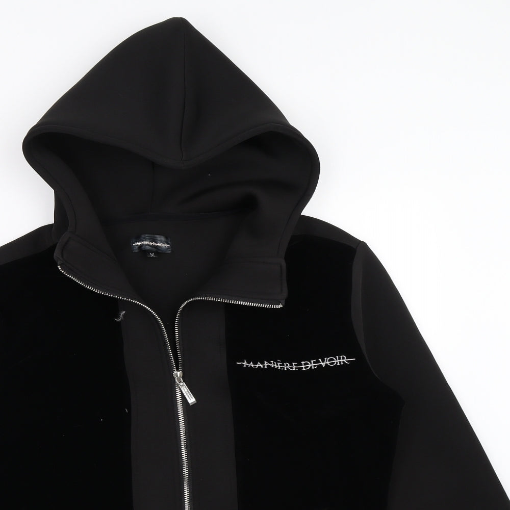Manier De Voir Mens Black   Full Zip Hoodie Size M