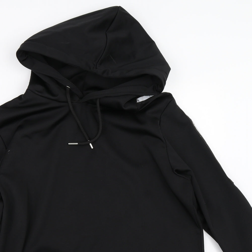 Boohoo Mens Black   Pullover Hoodie Size S