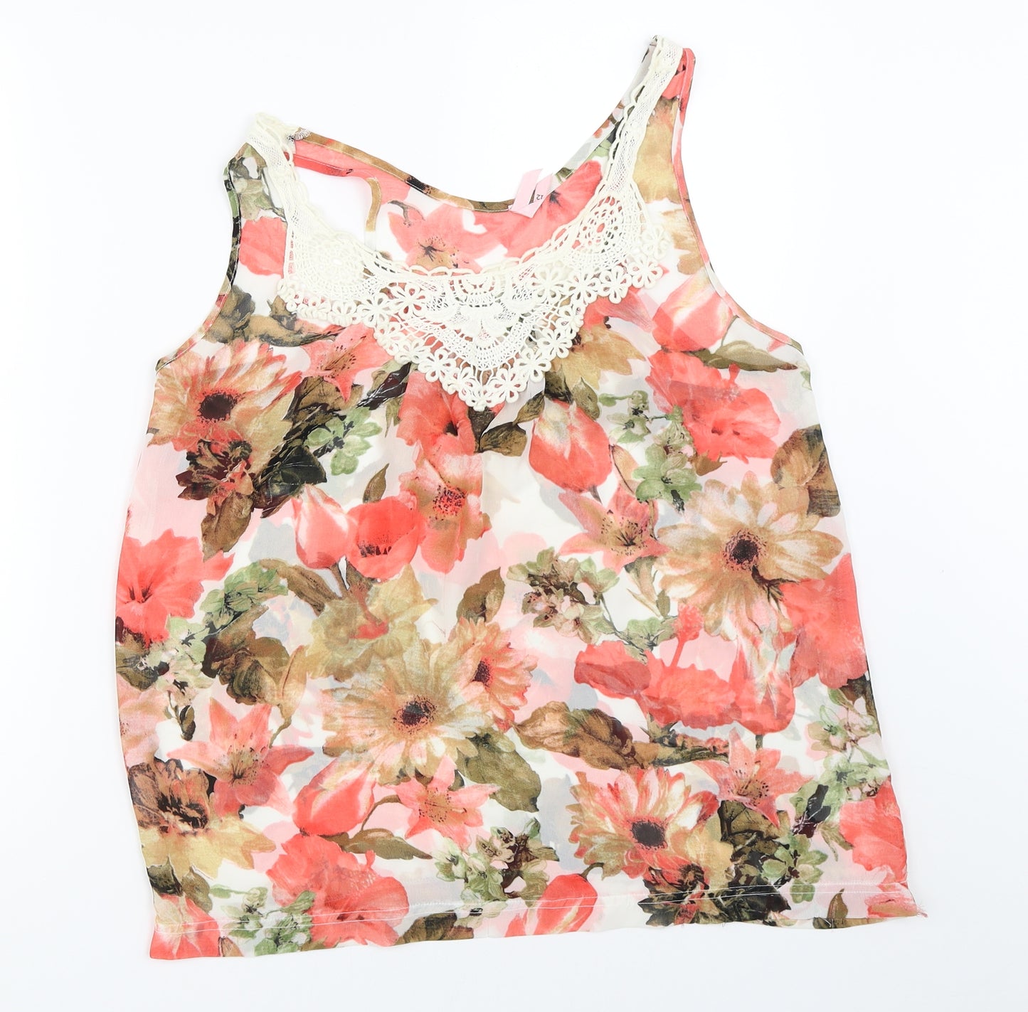 MIA Womens Pink Floral  Basic Blouse Size 12