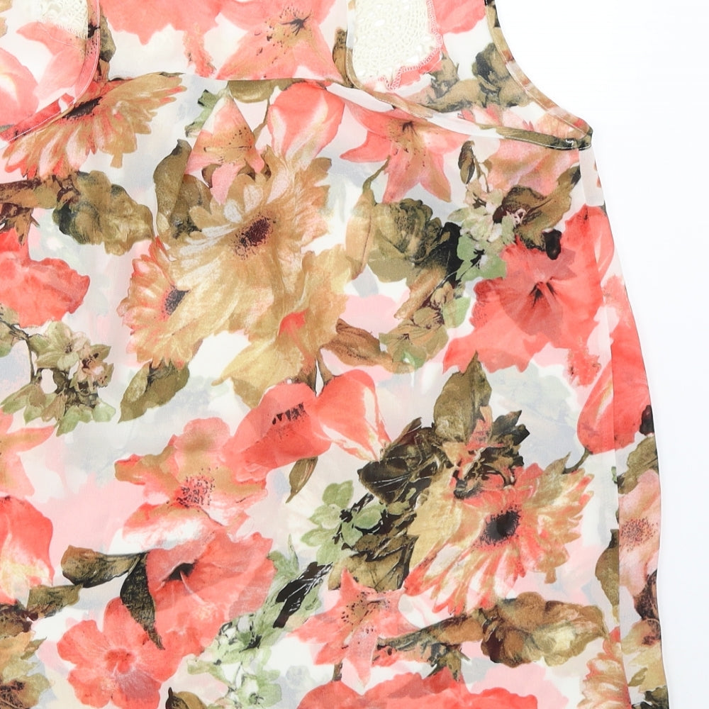 MIA Womens Pink Floral  Basic Blouse Size 12