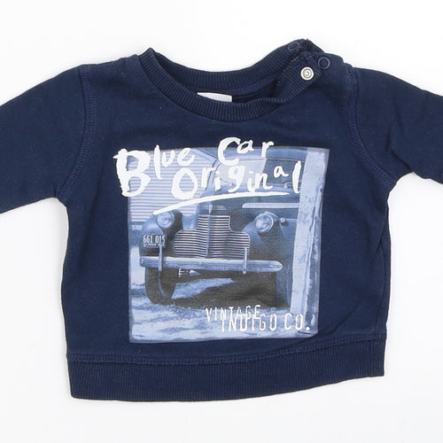 F&F Boys Blue   Pullover Jumper Size 0-3 Months