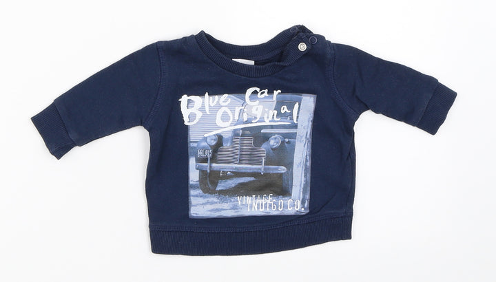 F&F Boys Blue Pullover Jumper Size 0-3 Months