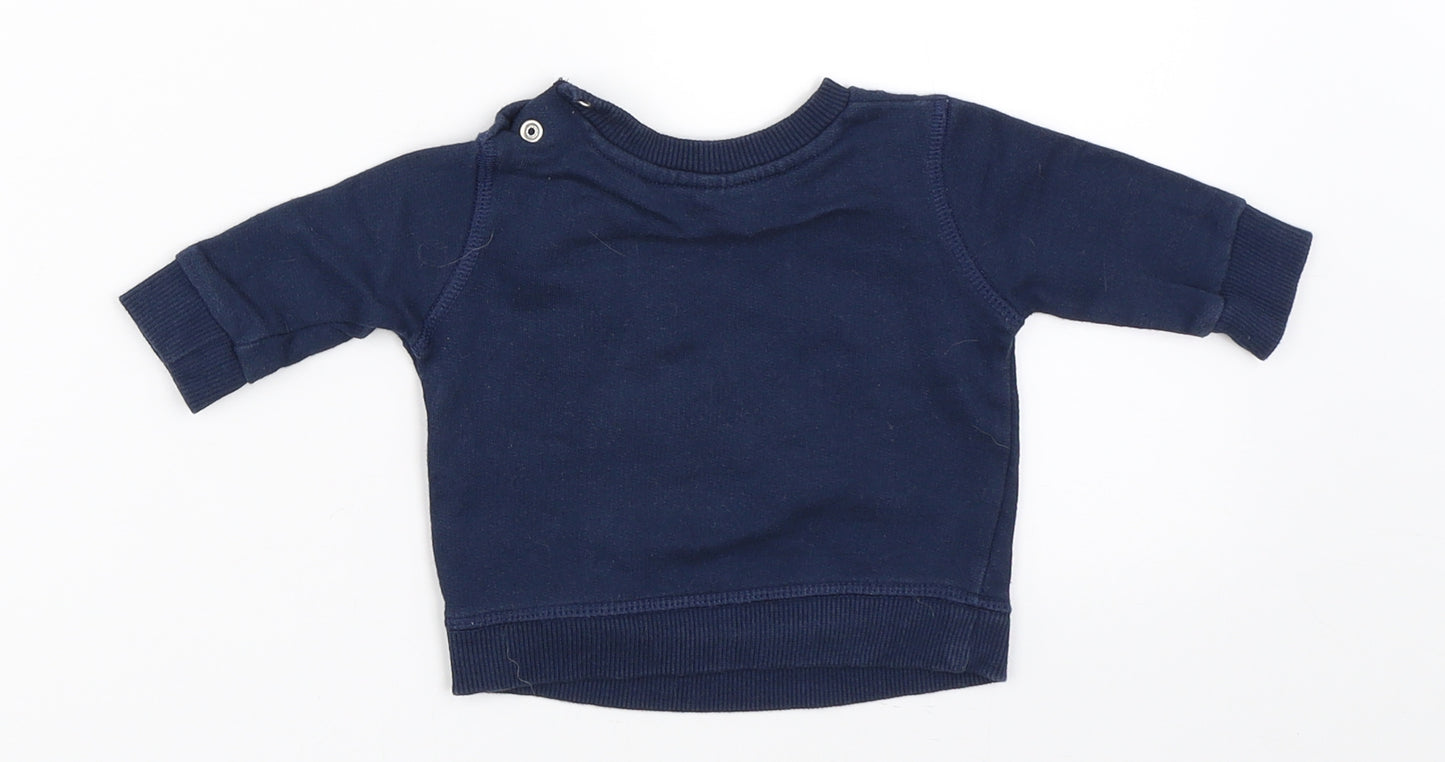 F&F Boys Blue   Pullover Jumper Size 0-3 Months