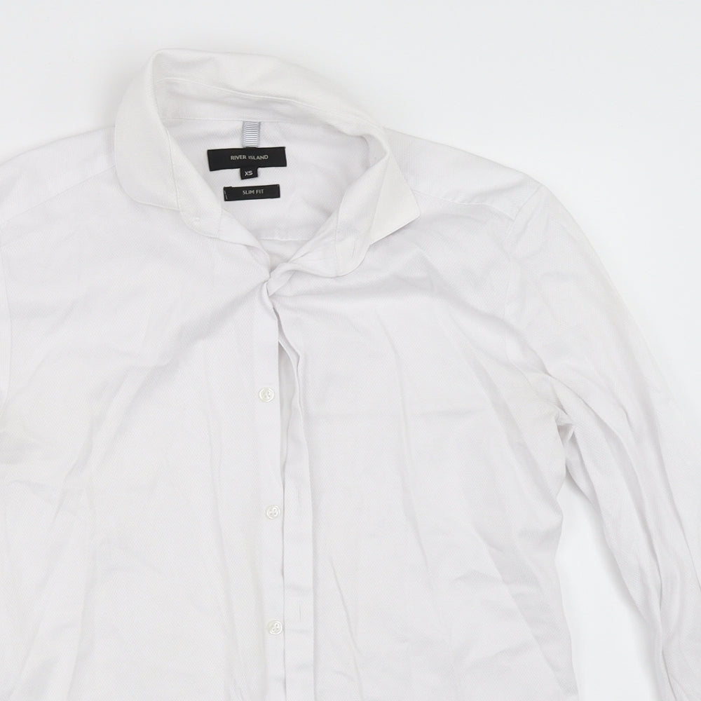 River Island Mens White    Dress Shirt Size XS