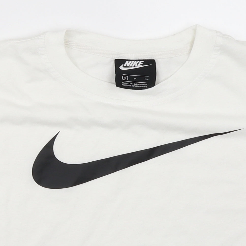 Nike Womens White   Cropped T-Shirt Size S