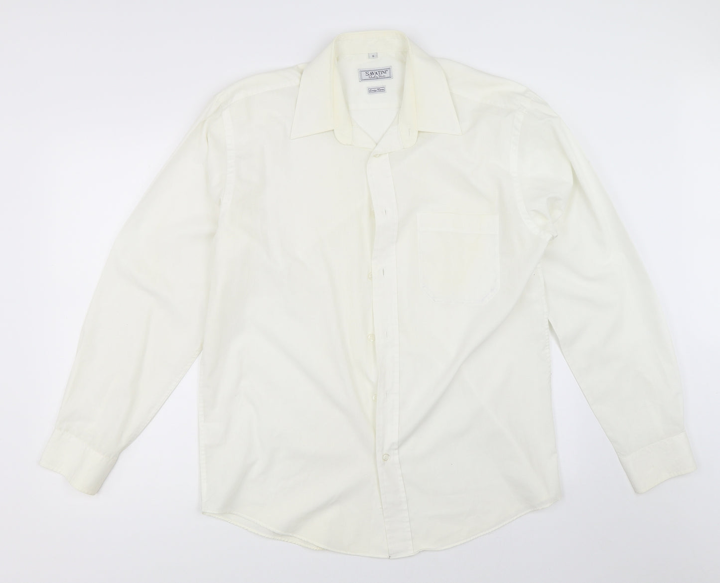 Savanti Mens White    Dress Shirt Size 16