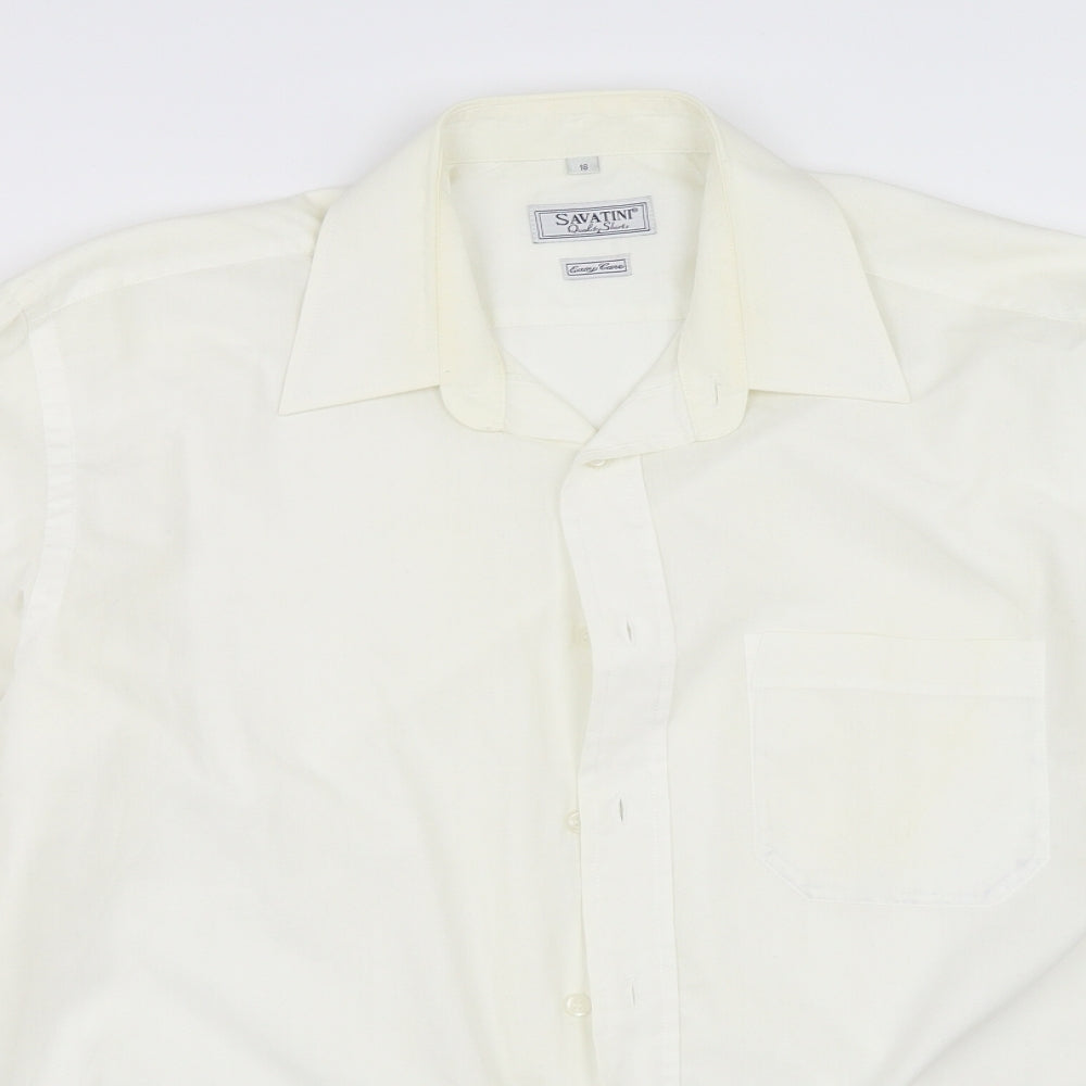 Savanti Mens White    Dress Shirt Size 16