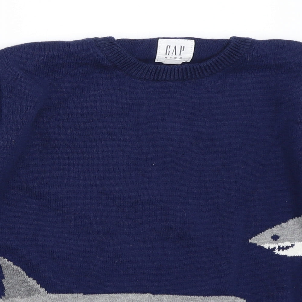 Gap Boys Blue   Pullover Jumper Size 8-9 Years  - shark
