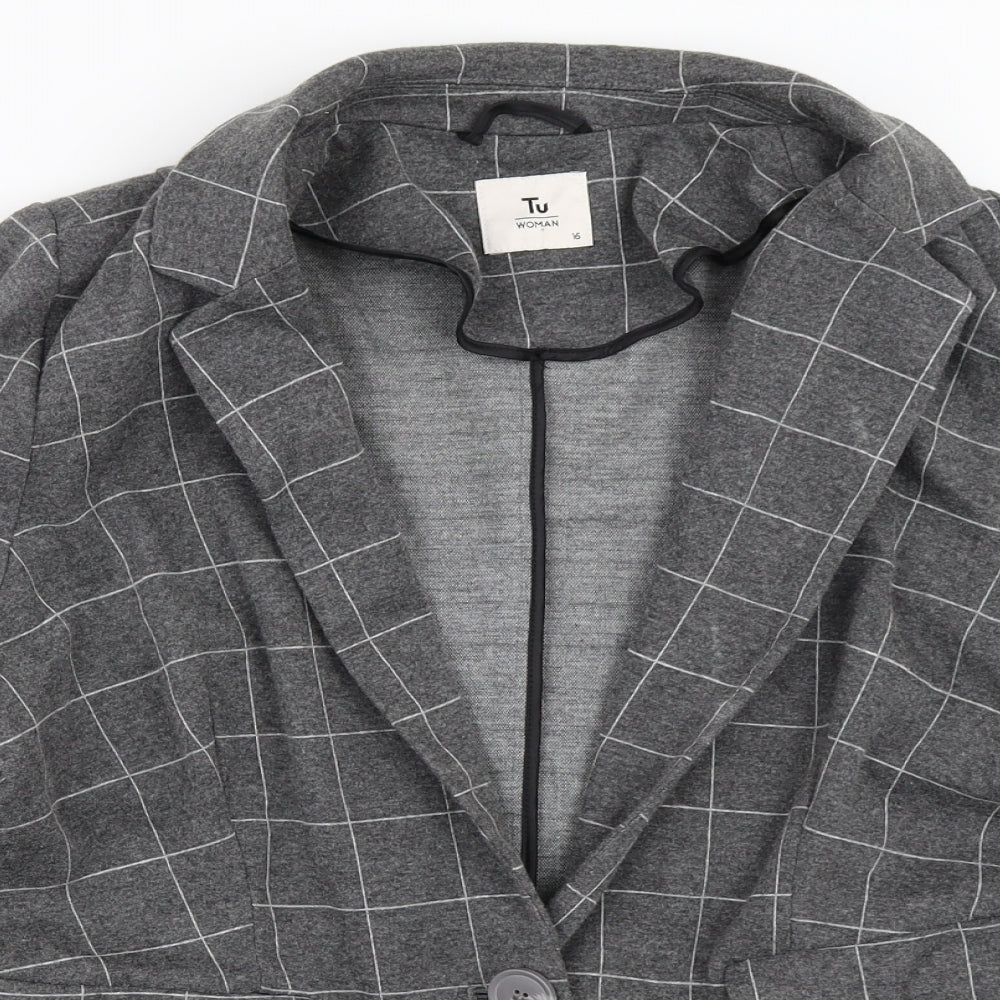 TU Womens Grey   Jacket Blazer Size 16