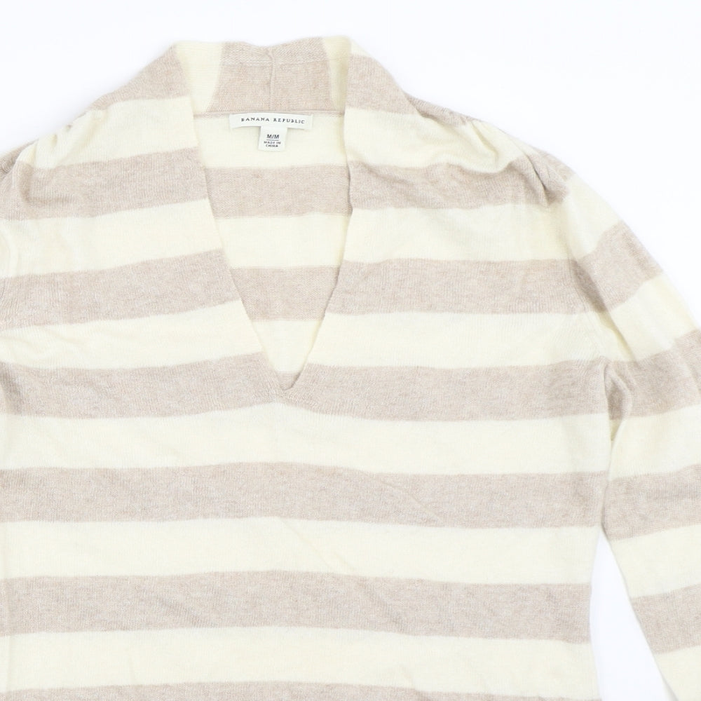 Banana Republic Womens Beige Striped  Pullover Jumper Size M