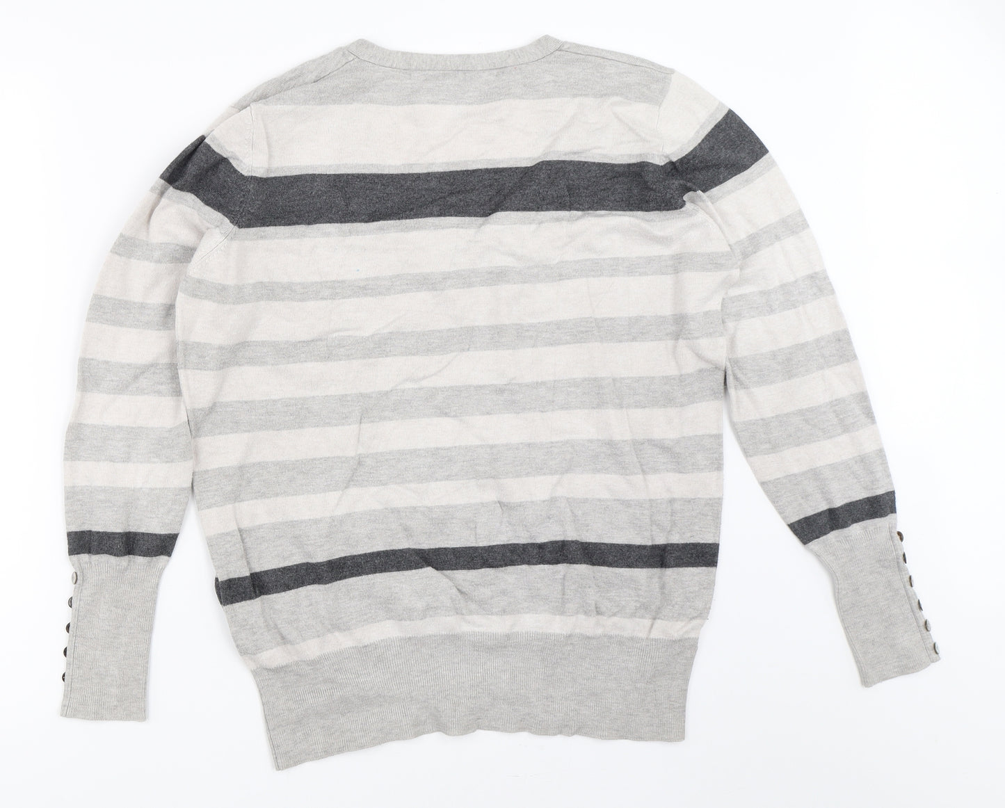 Papaya Womens Grey Striped  Pullover Jumper Size 18