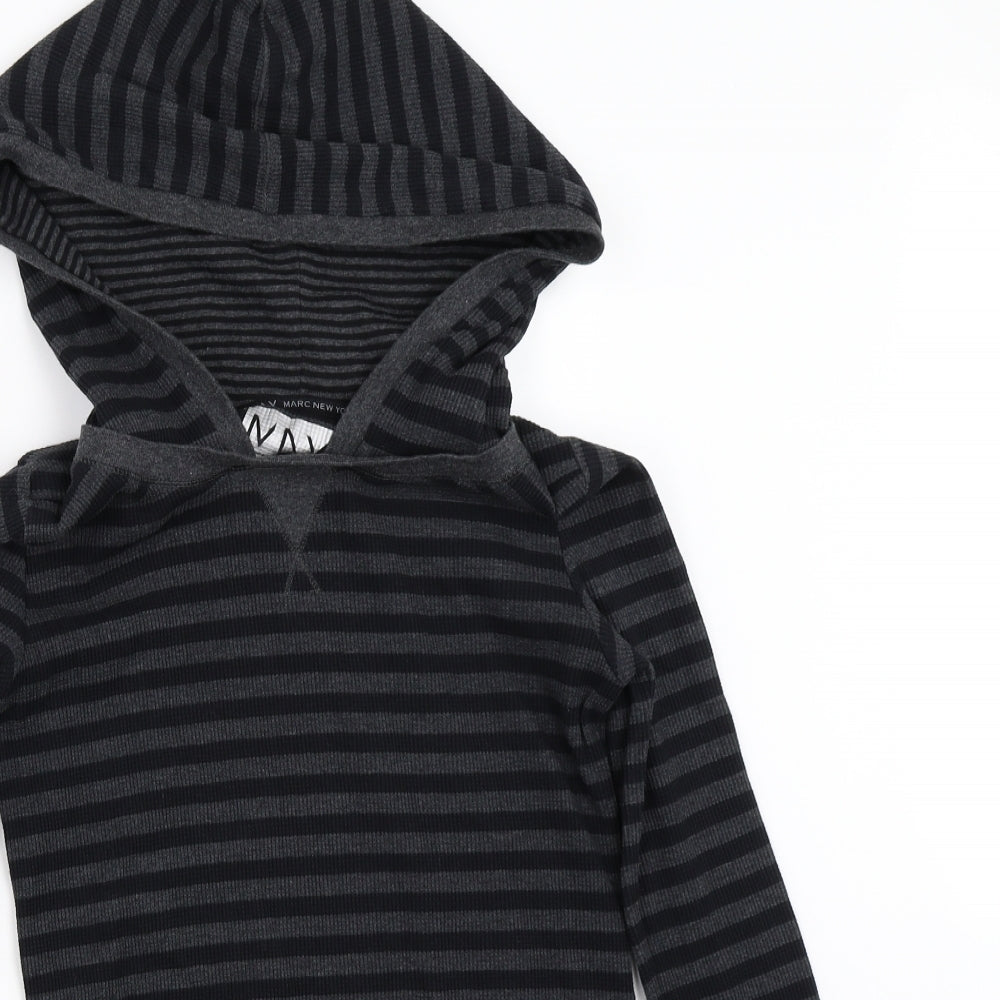 Marc New York Mens Grey Striped  Pullover Hoodie Size S