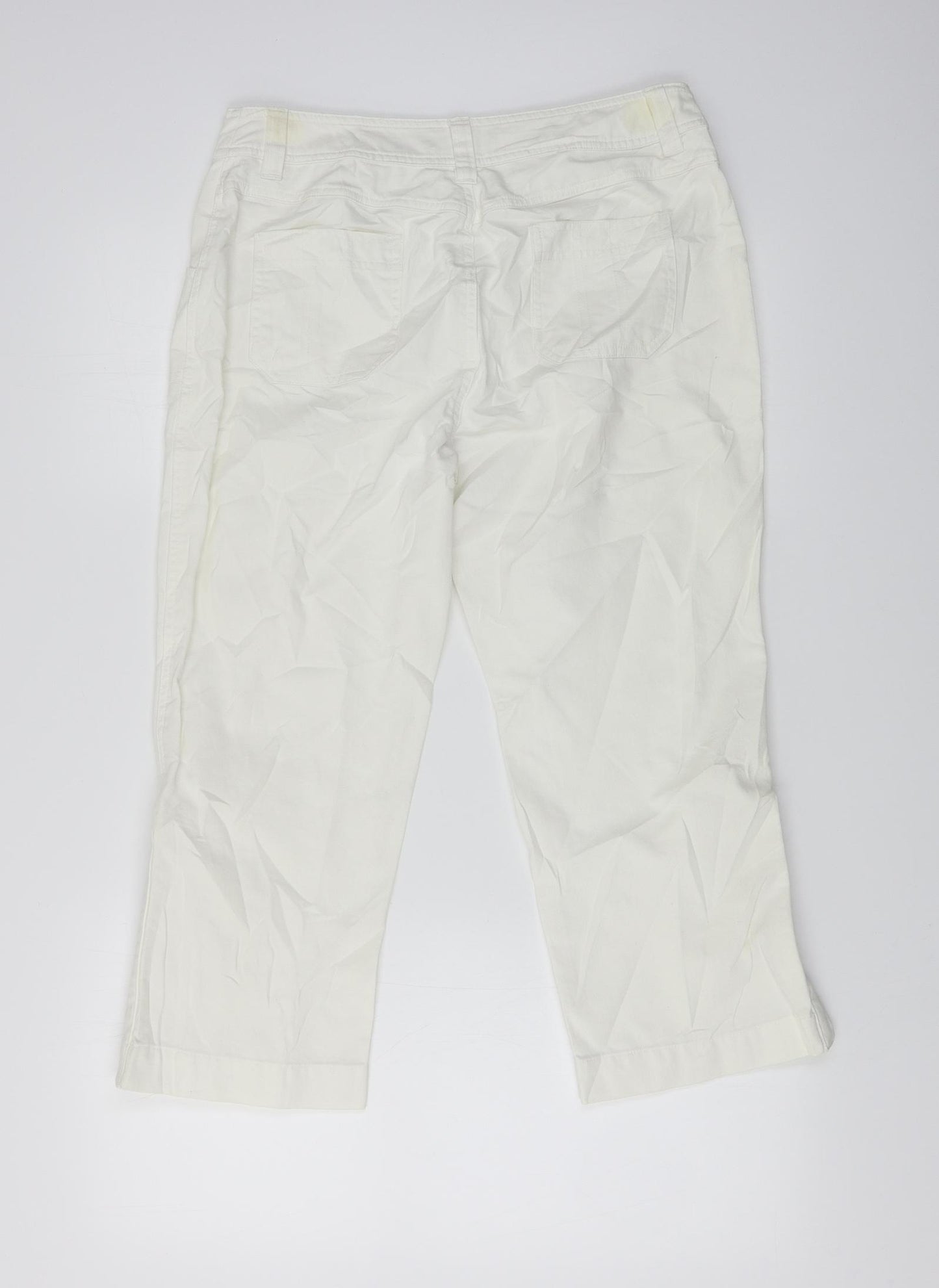 Preworn  Womens White   Cropped Jeans Size 12 L21 in