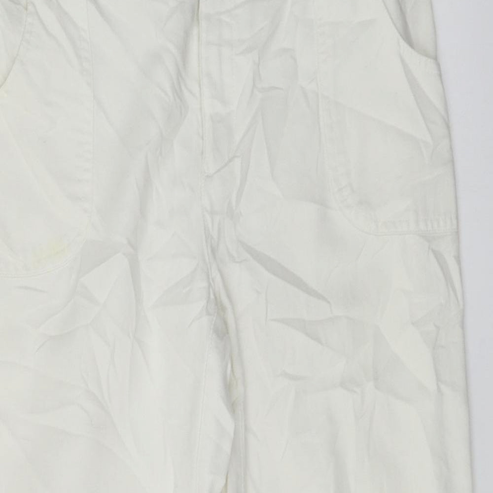 Preworn  Womens White   Cropped Jeans Size 12 L21 in
