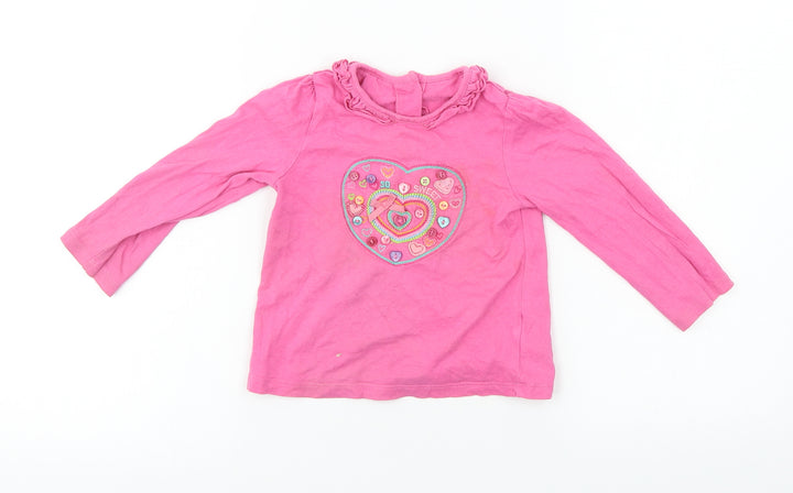 Preworn Girls Pink   Basic T-Shirt Size 12-18 Months